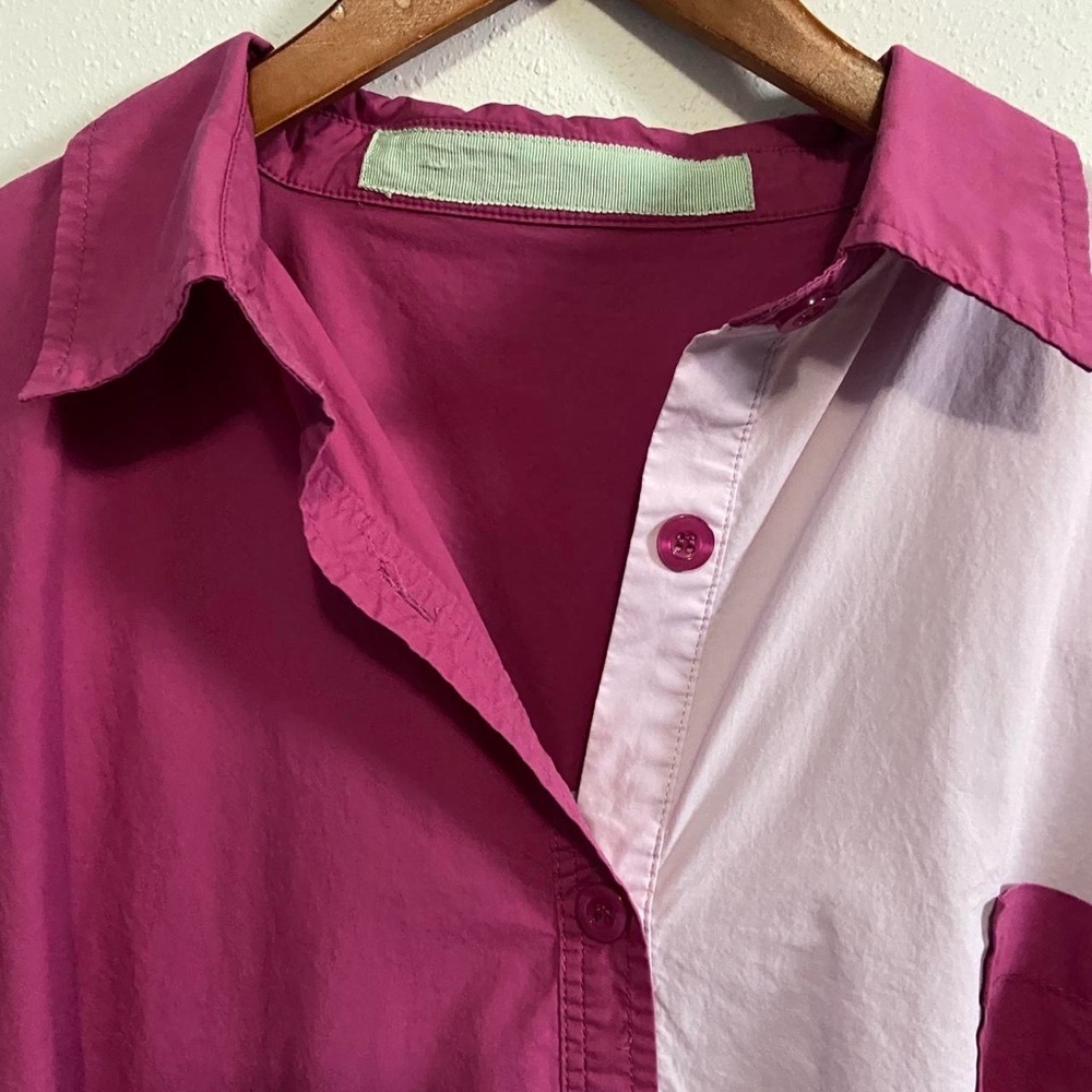 Bohemian Traders Pink Color Block Shirt Dress - Picture 5 of 7